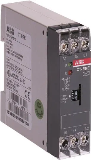 ABB CT-ERE Реле времени задержка на вкл 0,1-10 сек 24V AC DC, 220-240V AC, 1ПК