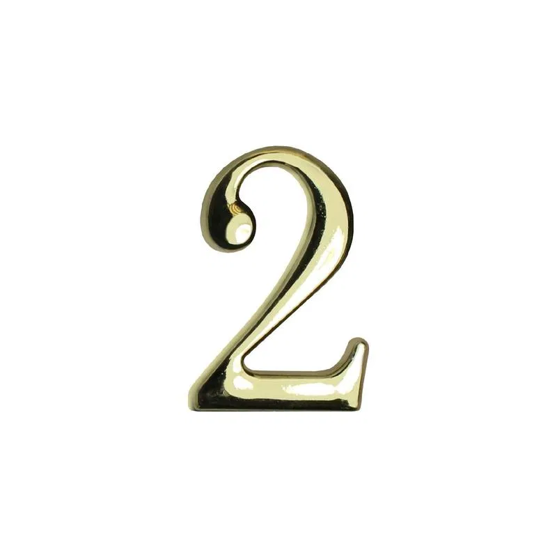 Цифра дверная "2" на клеевой основе золото Аллюр 5 061