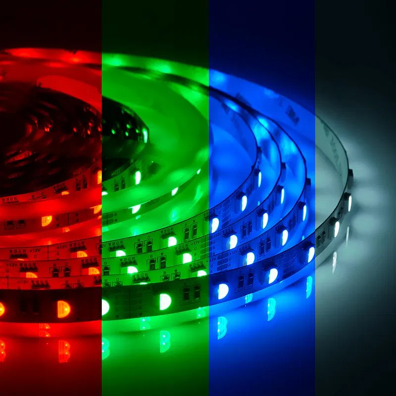 Лента светодиодная 12В СТ 14.4Вт/м smd5050 60диод/м IP20 500лм/м 12мм RGB (уп.5м) Apeyron 00-109