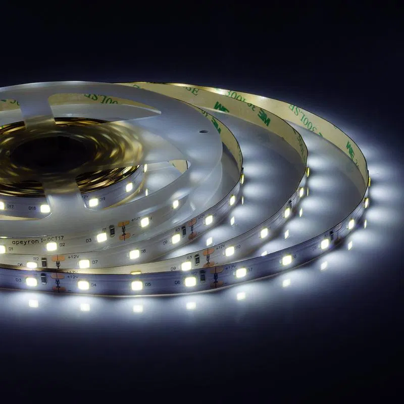 12V LED strip ST 8W/m smd2835 60led/m IP20 800lm/m 10mm cold white 6500K (pack 5m) Apeyron 00-121