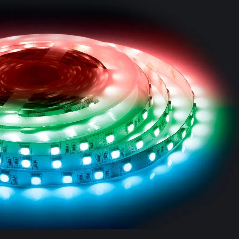 Лента светодиодная 24В 14.4Вт/м smd5050 60диод/м IP20 10мм RGB (уп.5м) Apeyron 00-337