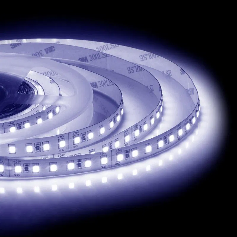 LED strip 24V 16W/m smd2835 120led/m IP20 1500lm/m cold white 6500K (pkg.5m) Apeyron 00-343