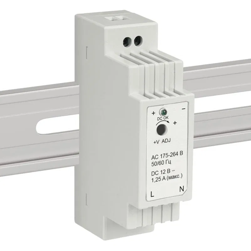 DIN rail power supply 12V 15W 175-264V 1.25A IP20 25x93x56mm Apeyron 03-160
