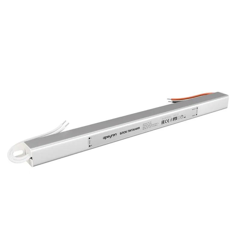 电源适配器 12V 36W 200-264V 3A IP20 铝制 282x18x18mm 超薄 Apeyron 03-176