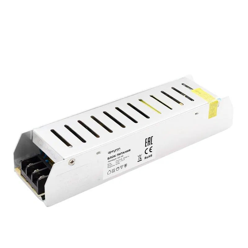 电源 (slim-metal) 12V 100W IP20 8.3 A 185x40x32mm Apeyron 03-49