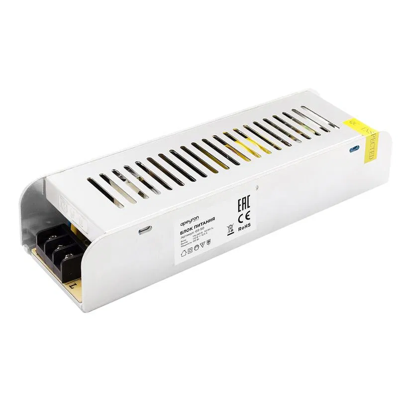 Power supply (slim-metal) 12V 150W IP20 12.5 A 200x59x39mm Apeyron 03-50