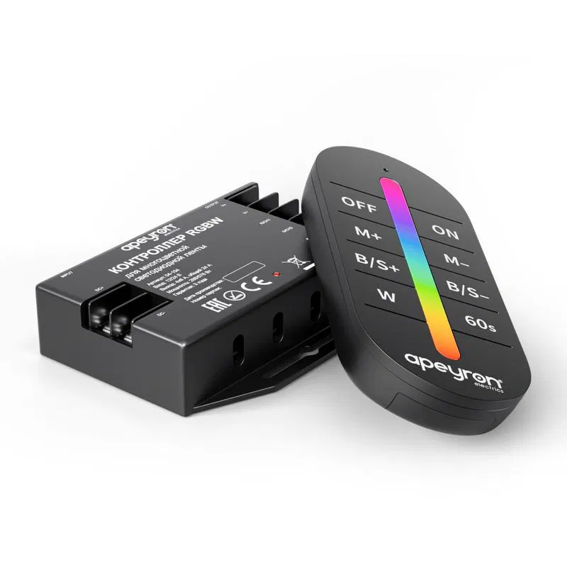 RGBW Controller 12/24V 288/576W 4 channel 24A IP20 Remote RF Touch Apeyron 04-104
