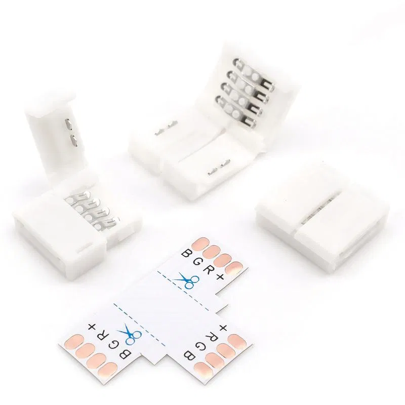 Connector kit (T-shape + 3 clips) for RGB LED strip 12V IP20 10mm substrate Apeyron 09-09