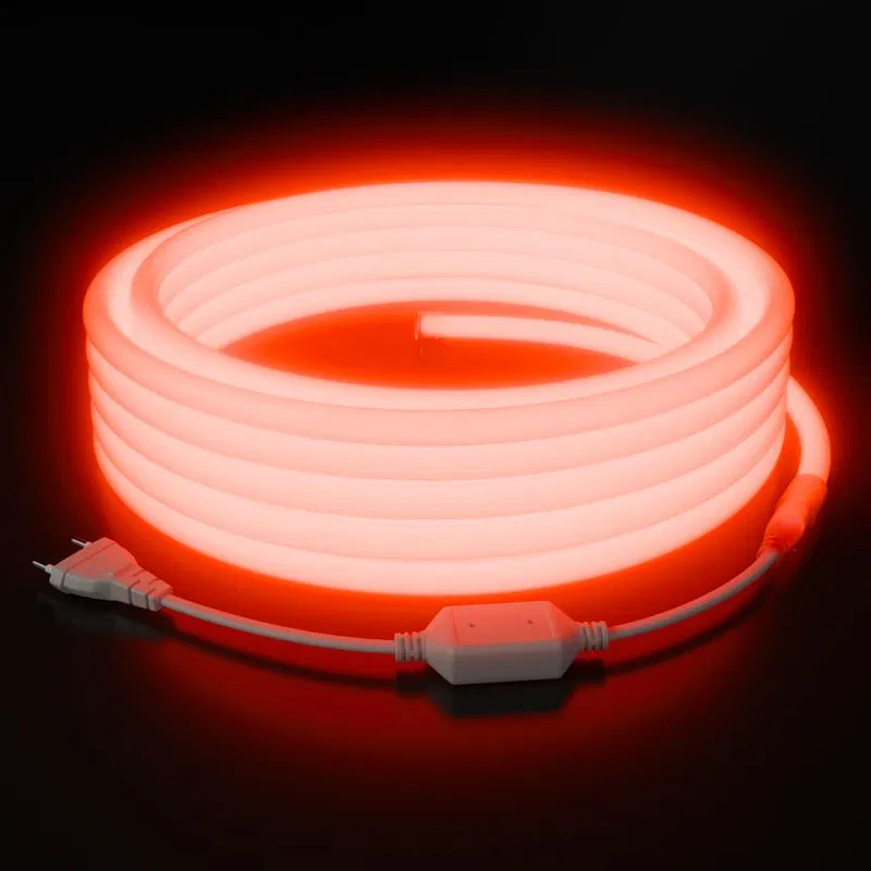 LED NEON 220V 6W/m 红色 smd2835 144d/m 圆形 d=14mm IP65 (10m装) Apeyron 10-116