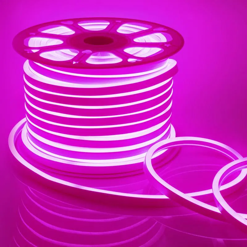 Mini LED neon 220V 5.5W/m smd2835 120led/m IP65 8x16mm pink (cord-03-116) (pack 50m) Apeyron 17-38