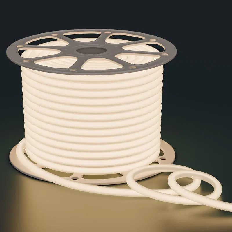 LED霓虹灯 220V 6W/m 300lm/m 3000K (t/b) smd 2835 144d/m 圆形 d=14mm IP65 (50m/包) Apeyron 17-57