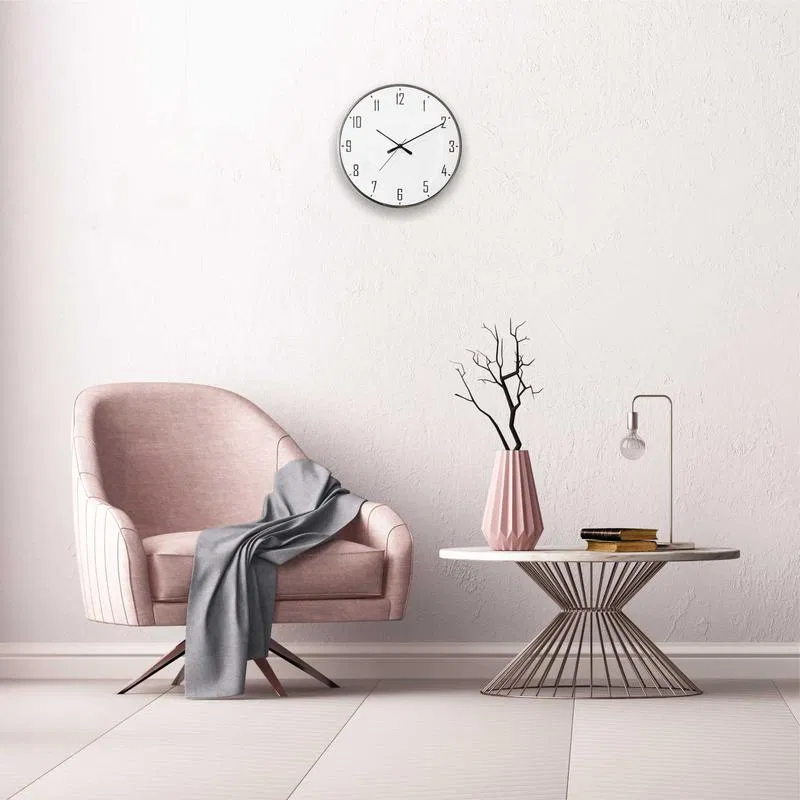 Round wall clock d33cm (1xAA not included) metal silver Apeyron ML200916