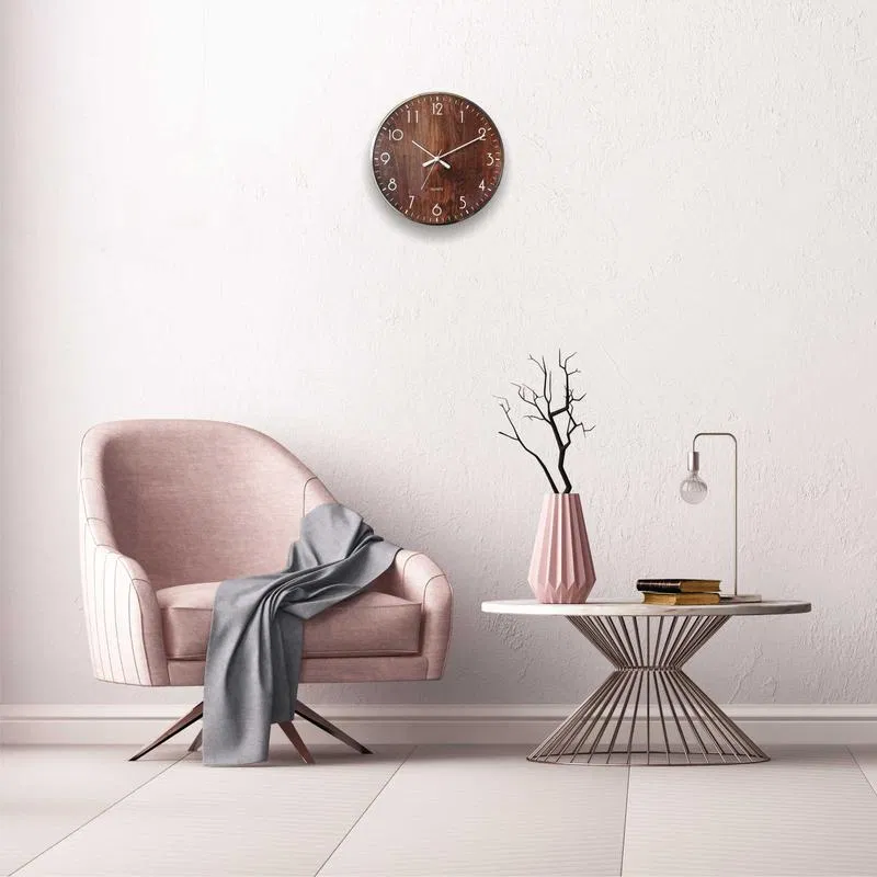 Round wall clock d33cm (1xAA not included) metal silver Apeyron ML200917