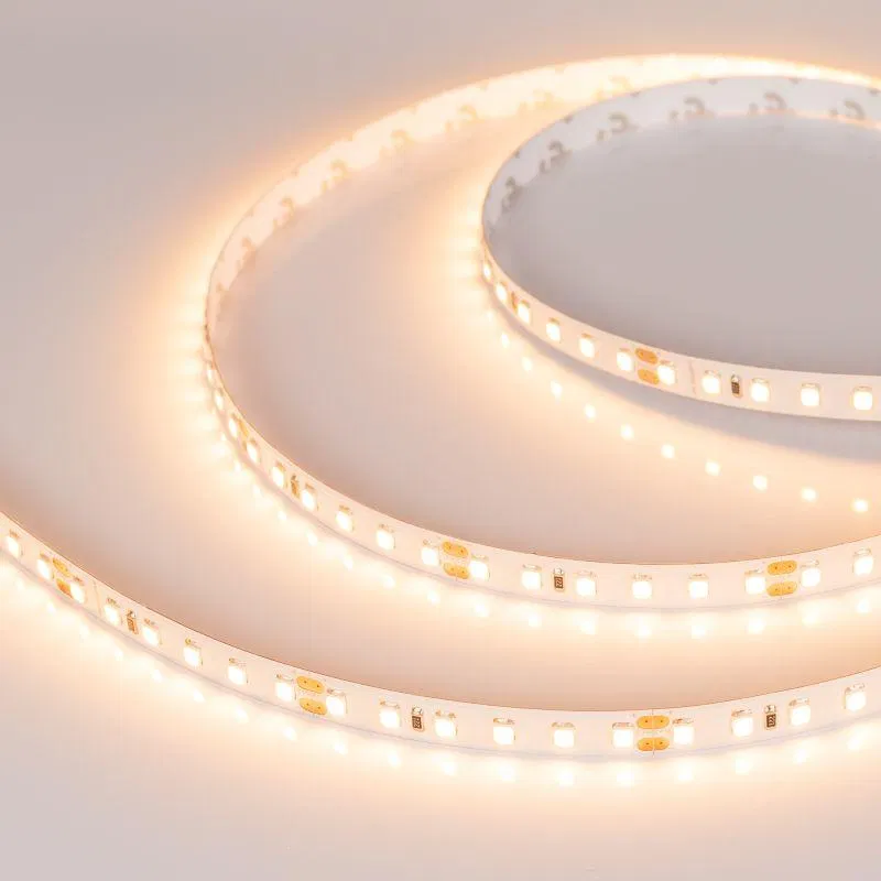 Лента светодиодная RT-A120-8mm 24V Warm 2700К 2835 9.6Вт/м IP20 (уп.5м) Arlight 010346(2)