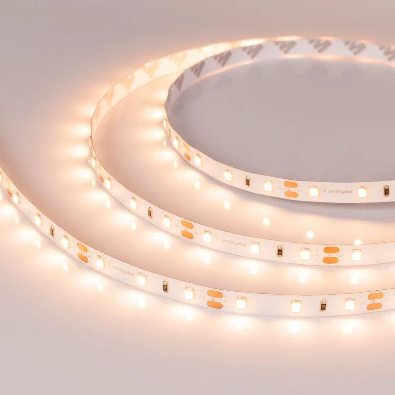 Лента светодиодная RT-A60-8mm 12V Warm 2700К 4.8Вт/м IP20 2835 (уп.5м) Arlight 010597(2)