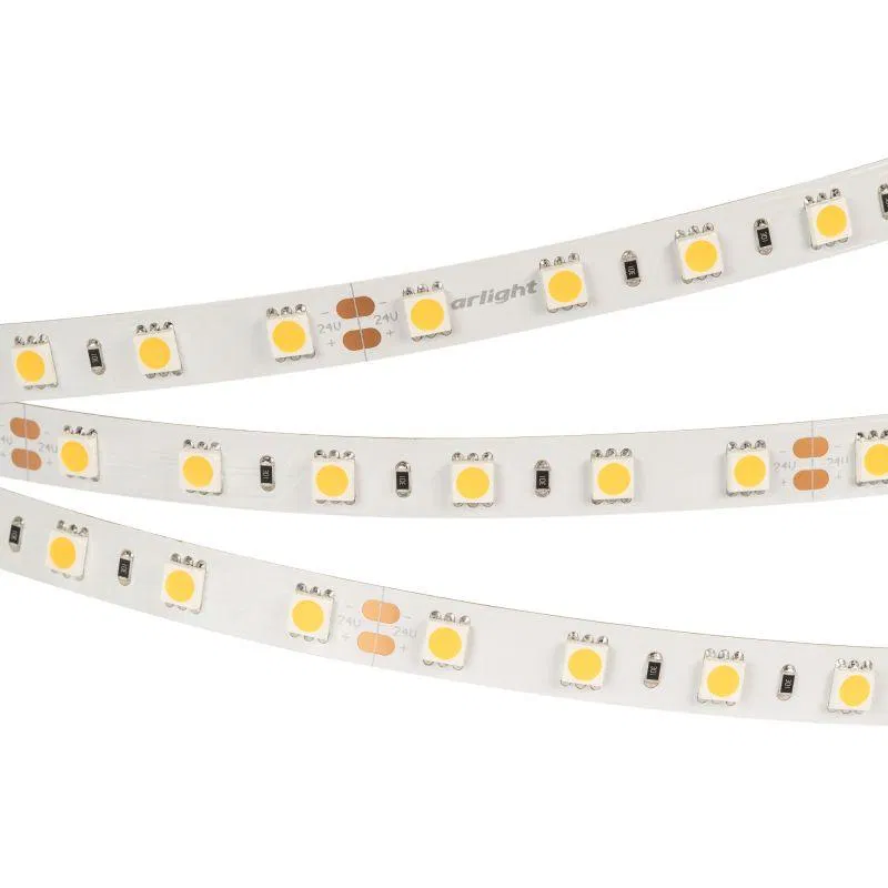 Лента светодиодная RT-B60-10mm 24V Cool 8000К 14.4Вт/м IP20 5060 (уп.5м) Arlight 013757(2)
