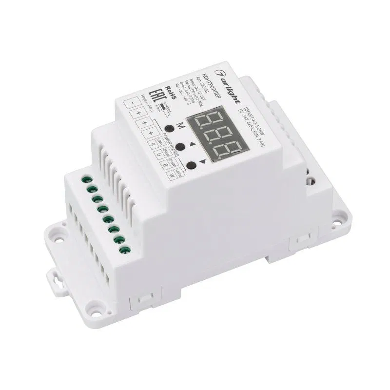 Контроллер SMART-K3-RGBW (12-36В 4х5А DIN 2.4G) (IP20 пластик) Arlight 022493