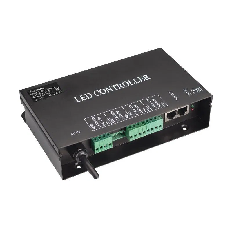 Контроллер HX-SPI-DMX-SL-4P (4096 pix 220В TCP/IP add ArtNet) (IP20 металл) Arlight 027277