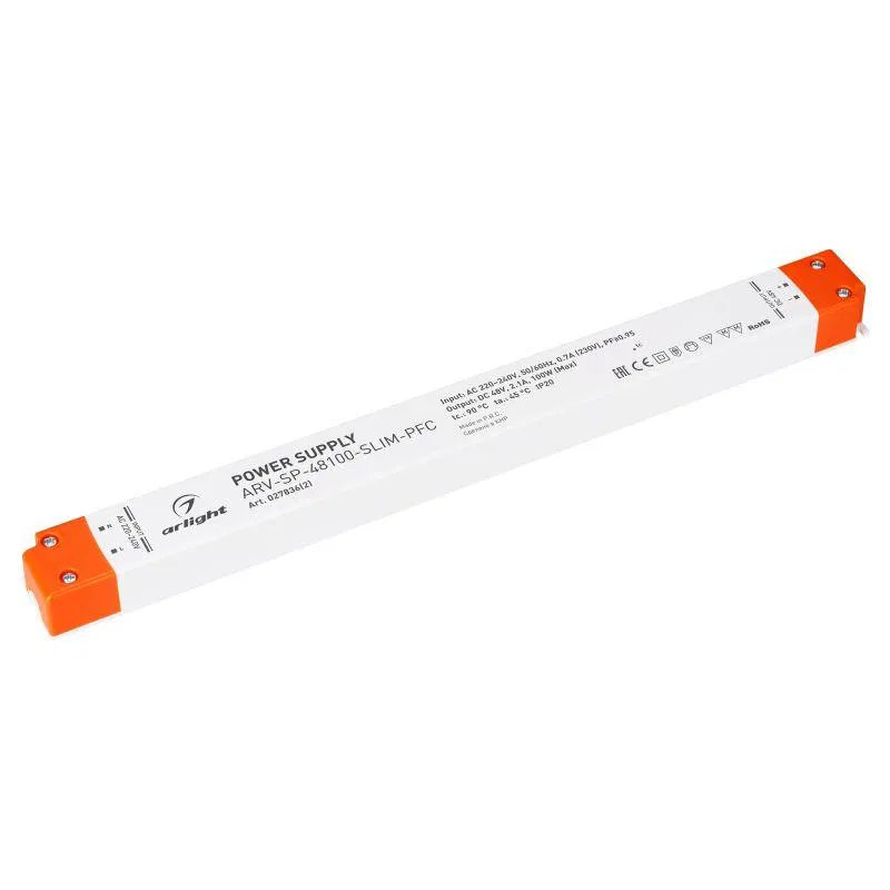 Блок питания ARV-SP-48100-SLIM-PFC (48В 2.1А 100Вт) IP20 пластик Arlight 027836(2)