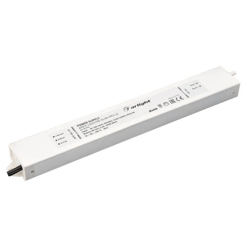 电源适配器 ARPV-LG24100-SLIM-PFC-D 24V 4.2A 100W IP67 金属 5年 Arlight 031722