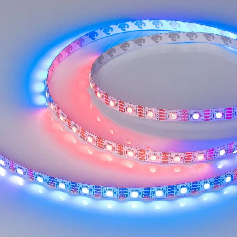 Лента светодиодная SPI-B60-10mm 12V RGB-PX1-RAM 9.3Вт/м IP20 5060 бегущий огонь (уп.5м) Arlight 033437