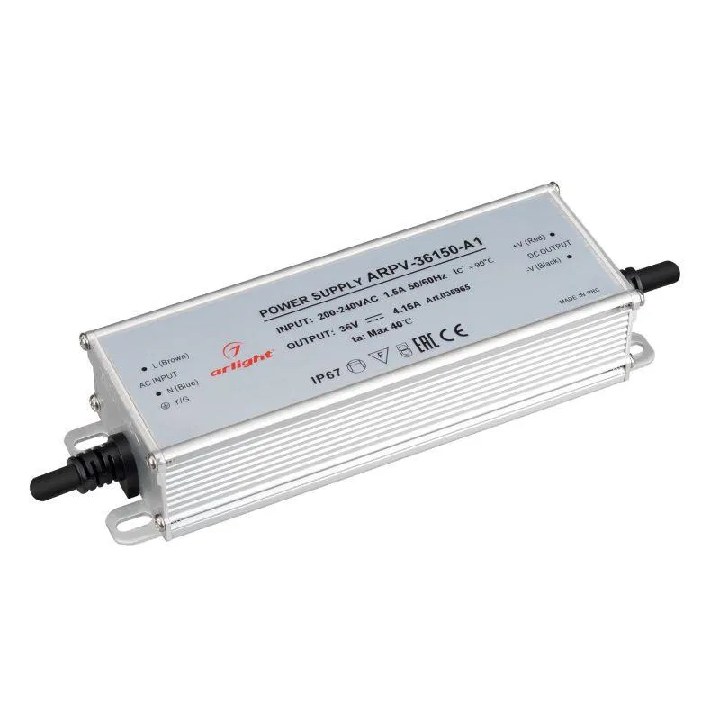 Блок питания ARPV-36150-A1 36В 4.16А 150Вт IP67 металл Arlight 035965