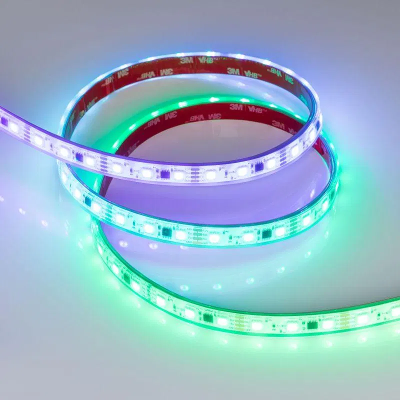 Лента светодиодная SPI-PS-B60-12mm 12V RGB-PX3-BPT 12Вт/м IP67 5060 герметичная бегущий огонь (уп.5м) Arlight 039599