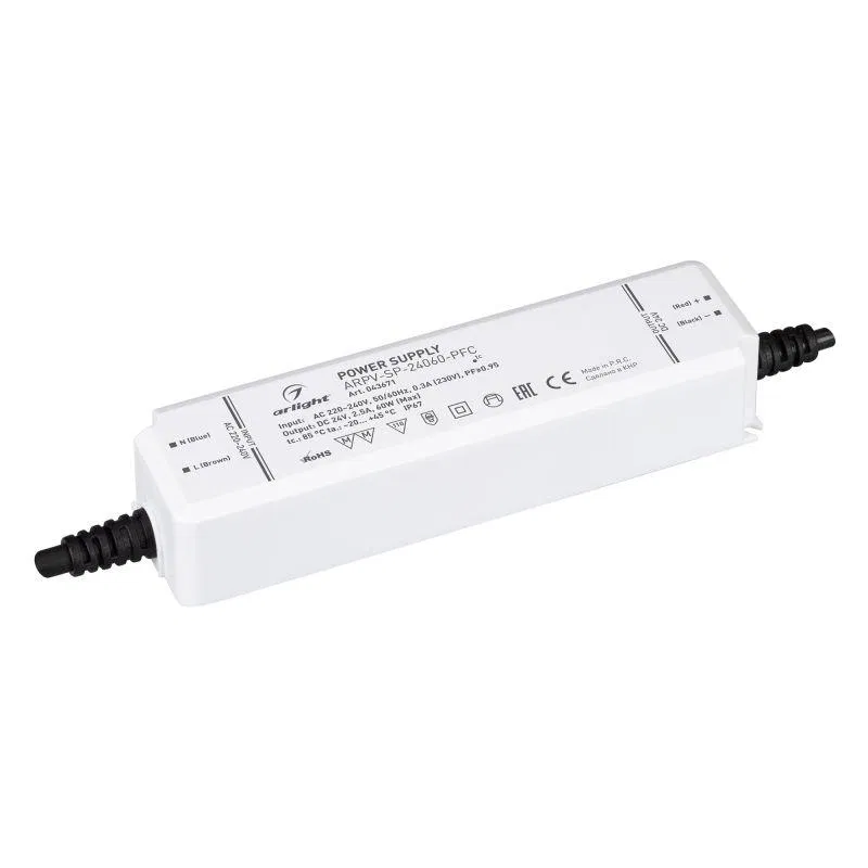 Блок питания ARPV-SP-24060-PFC (24В 2.5А 60Вт) IP67 пластик Arlight 043671