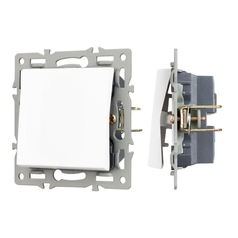 Механизм выключателя одноклавишный непроходной SWT-MK01-PL-WH (250В 16А) Arlight 043710