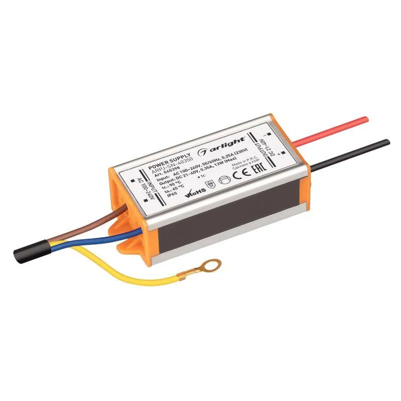 Блок питания ARPJ-SN-40350 (12Вт 21-40В 350мА) IP65 металл Arlight 045398