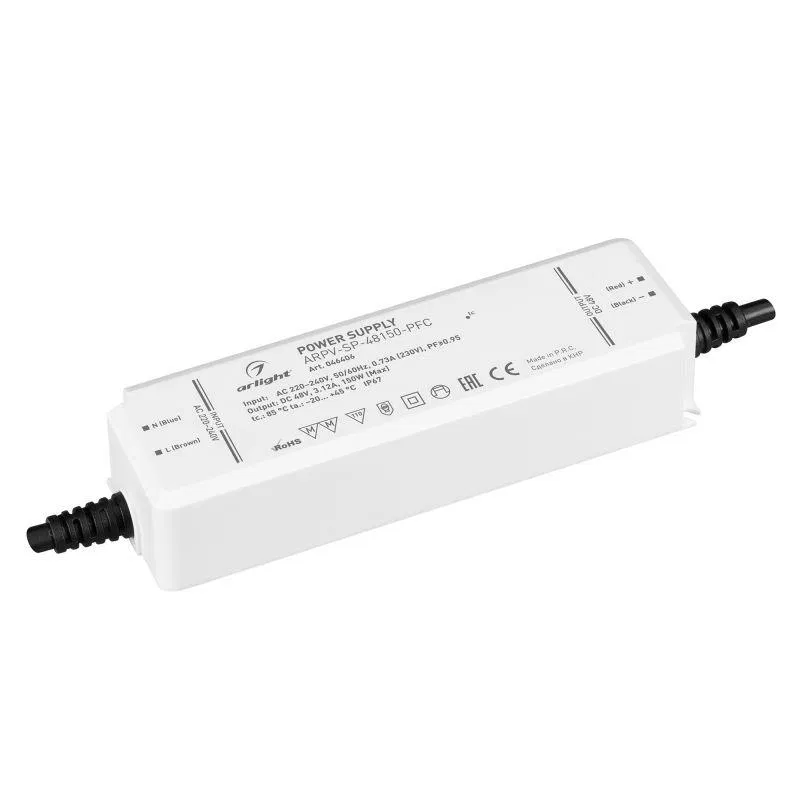 Блок питания ARPV-SP-48150-PFC (48В 3.12А 150Вт) IP67 пластик Arlight 046406