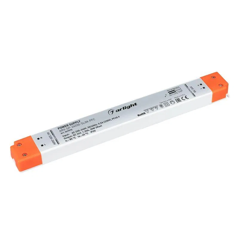 Блок питания ARV-SP-24030-SLIM-PFC (24В 1.25А 30Вт) IP20 пластик Arlight 047970
