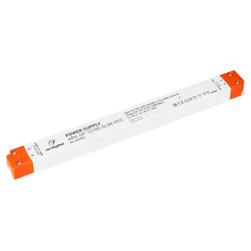 Блок питания ARV-SP-12100-SLIM-PFC 12В 8.33А 100Вт IP20 пластик Arlight 047990