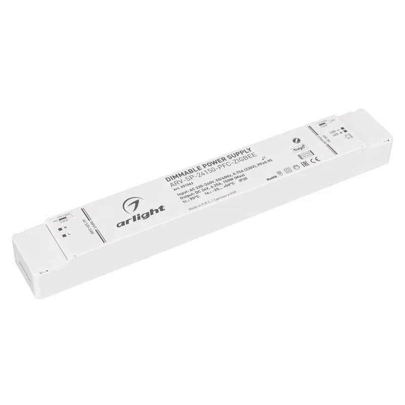Блок питания ARV-SP-24150-PFC-ZIGBEE 24В 6.25А 150Вт IP20 пластик Arlight 051062