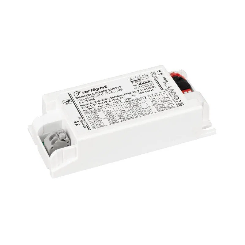 Блок питания ARJ-SP-30-PFC-TRIAC-INS 30Вт 9-42В 0.15-0.9А Arlight 053904