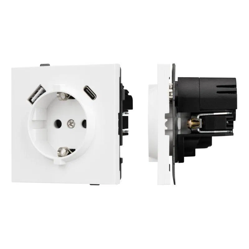 Розетка 1-м СП SCT-TENDO-MUAC-PL-WH 16А IP20 230В с USB зарядкой механизм Arlight 054086