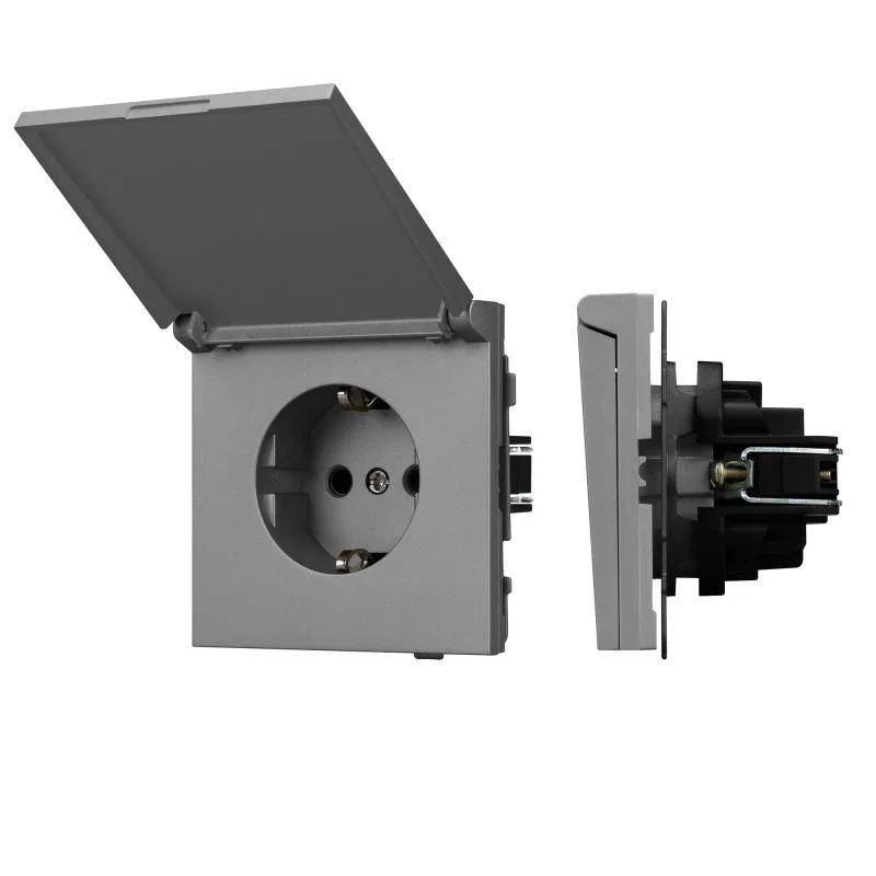 Розетка 1-м СП SCT-TENDO-MCP-PL-GR 16А IP44 230В влагозащ. механизм Arlight 054092