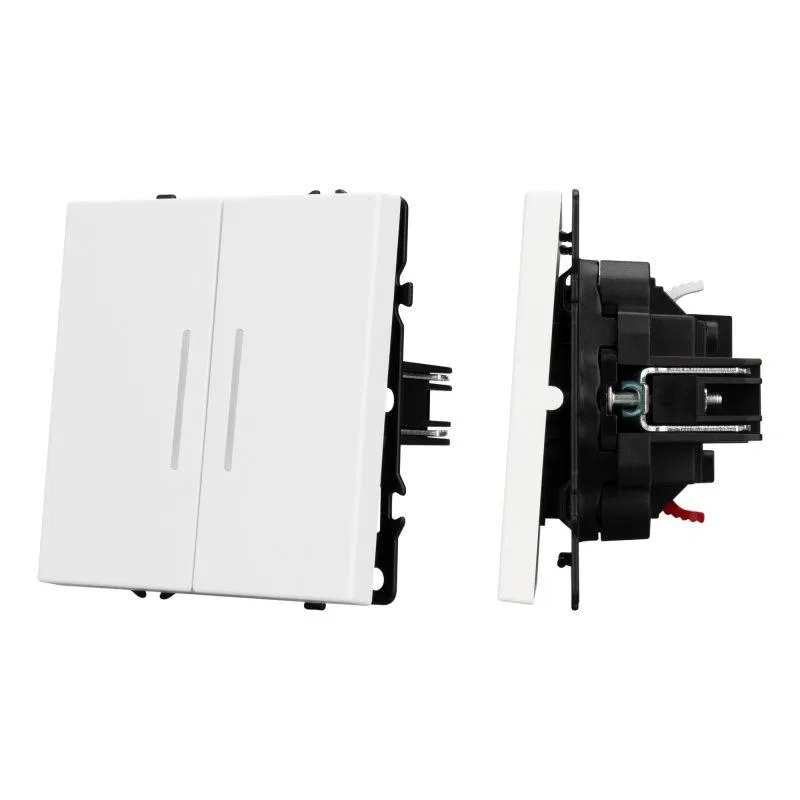 Выключатель 2кл ARL NOBE подсветка софт-тач SWT-MK02-SFPL-L-WH 250В 10А бел. кварц Arlight 054239(1)