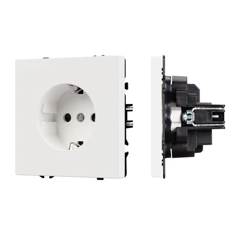 Розетка зк ARL NOBE со шторками софт-тач бел. кварц SCT-MEU-SFPL-WH (250В 16А) Arlight 054276(1)