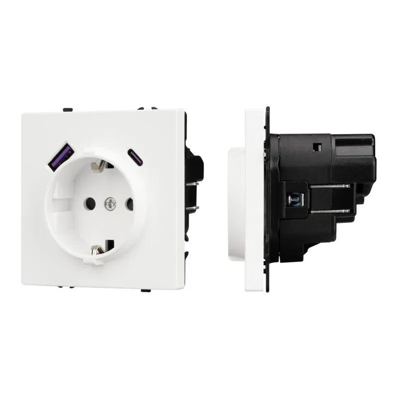 Розетка зк ARL NOBE со шторками с USB тип А+С софт-тач бел. кварц SCT-MUAC-SFPL-WH (250В 16А) Arlight 054284(1)