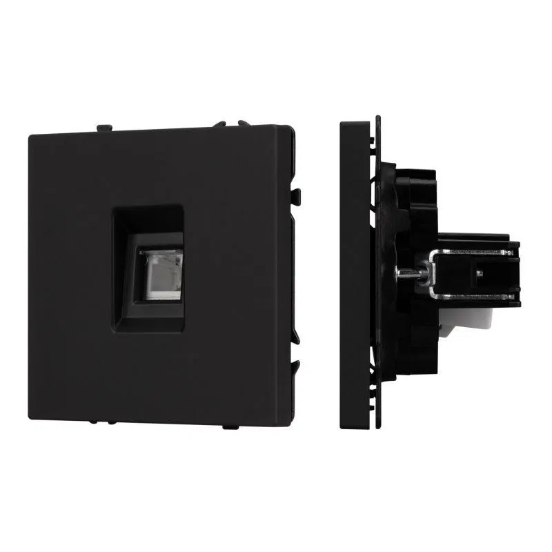 Механизм телефонной розетки SCT-NOBE-MTL1-SFPL-BK (RJ-11 4C) черн. оникс Arlight 054301