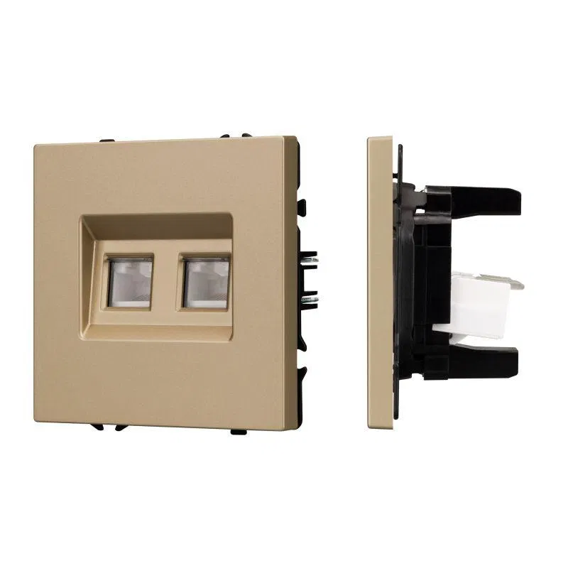 ARL NOBE 双口电脑插座 亲肤手感 沙色 SCT-MPC2-SFPL-GD (2хRJ-45 CAT6) Arlight 054314(1)