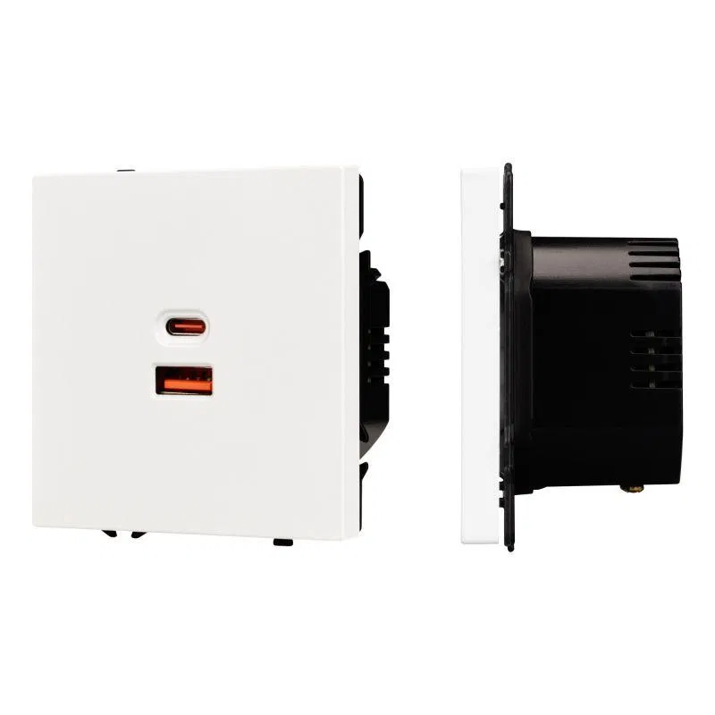Розетка USB ARL NOBE тип A+C софт-тач белый кварц SCT-MUAC-SFPL-FC-WH (65Вт QC3) Arlight 054316(1)