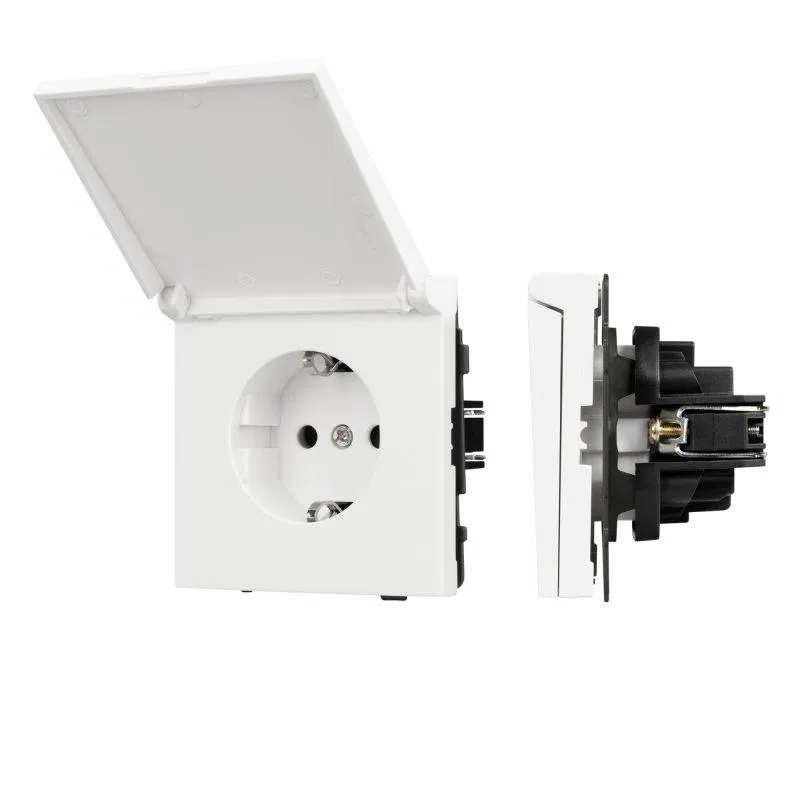 Розетка 1-м СП SCT-TENDO-MCP-SFPL-WH 16А IP44 230В влагозащ. механизм Arlight 054602
