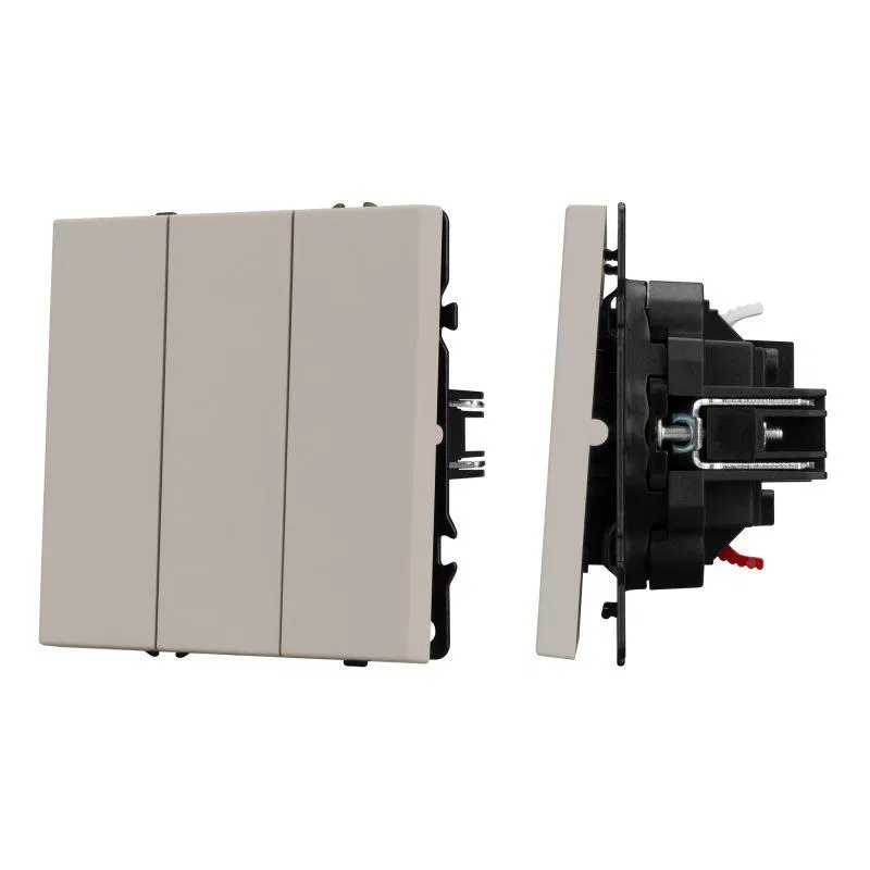 Switch 3-way ARL NOBE soft-touch SWT-MK03-SFPL-CA 250V 10A cashmere Arlight 061797(1)