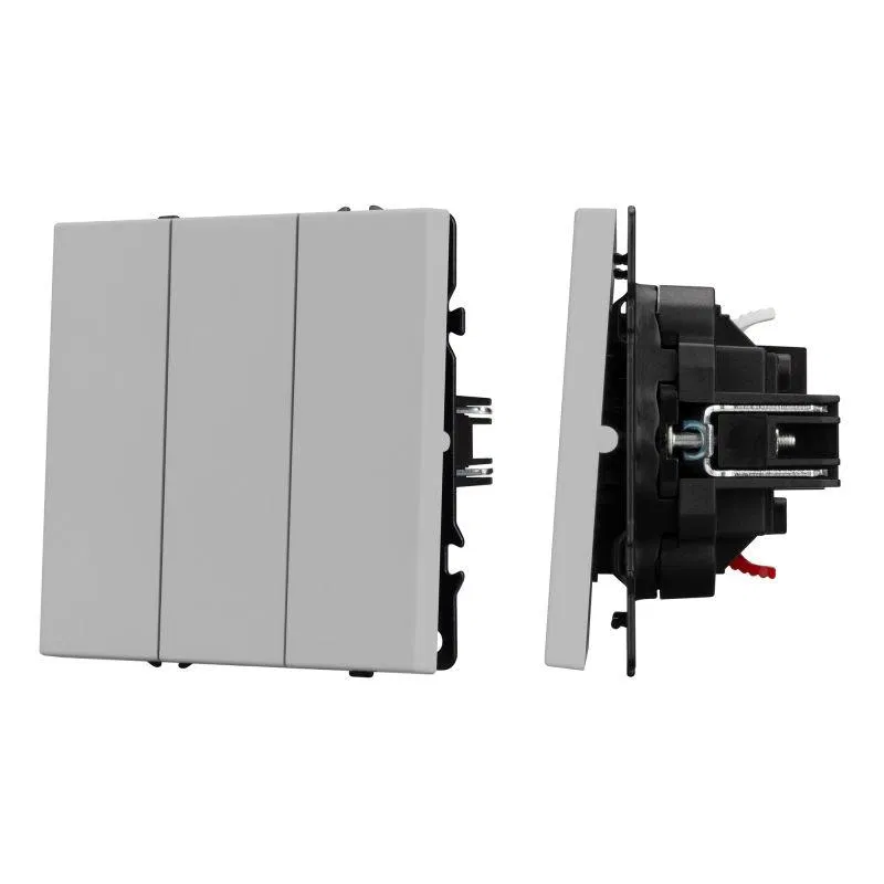 Выключатель ARL NOBE 3 кл софт-тач никель SWT-MK03-SFPL-IS (250В 10А) Arlight 061800(1)