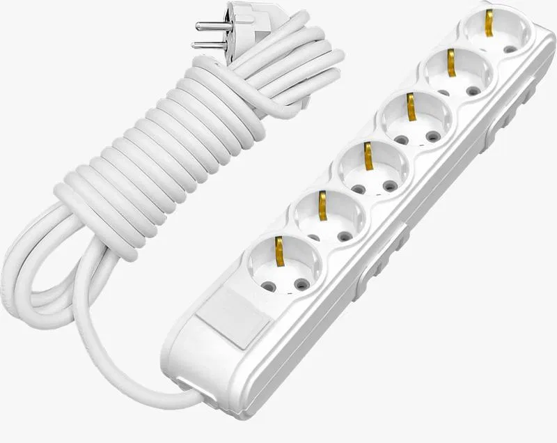 Extension lead 6 sockets x2m with child protection MOTTO with earthing ARVIA 35 01 1006 402