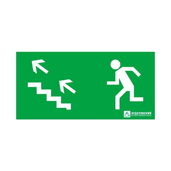 Evacuation sign "Evacuation exit via stairs to the left up" (200x100) Ardato 1012100200 ASTZ Ardato