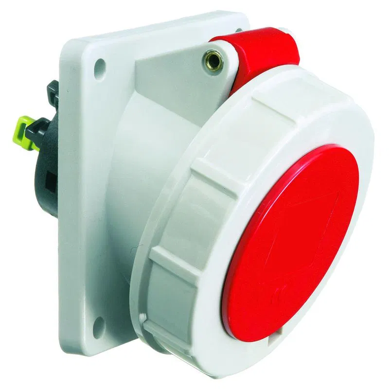 Розетка встраиваемая 32А 4п 6ч 400В IP67 наклонная 85х85 Quick Connect Bals 12821