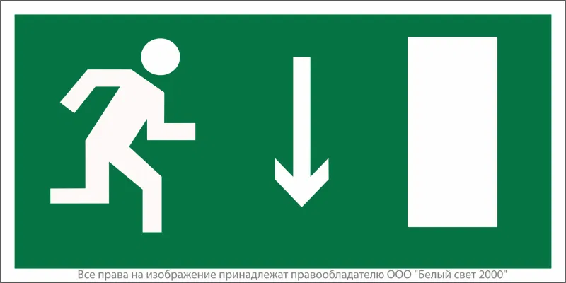 Safety sign NPU-2110.E09 "Emergency exit door sign (right-hand)" White light a10879